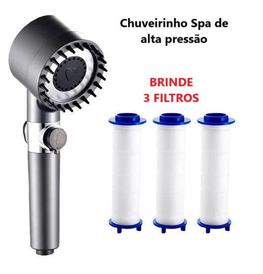 Chuveirinho Spa de alta pressão com filtro