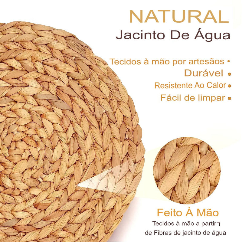 Sousplat de Rattan Natural. Acessório Natural para Jantar e Casamentos